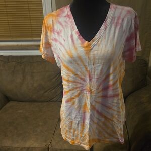Tie-Dye V-Neck Women’s Top Size XL